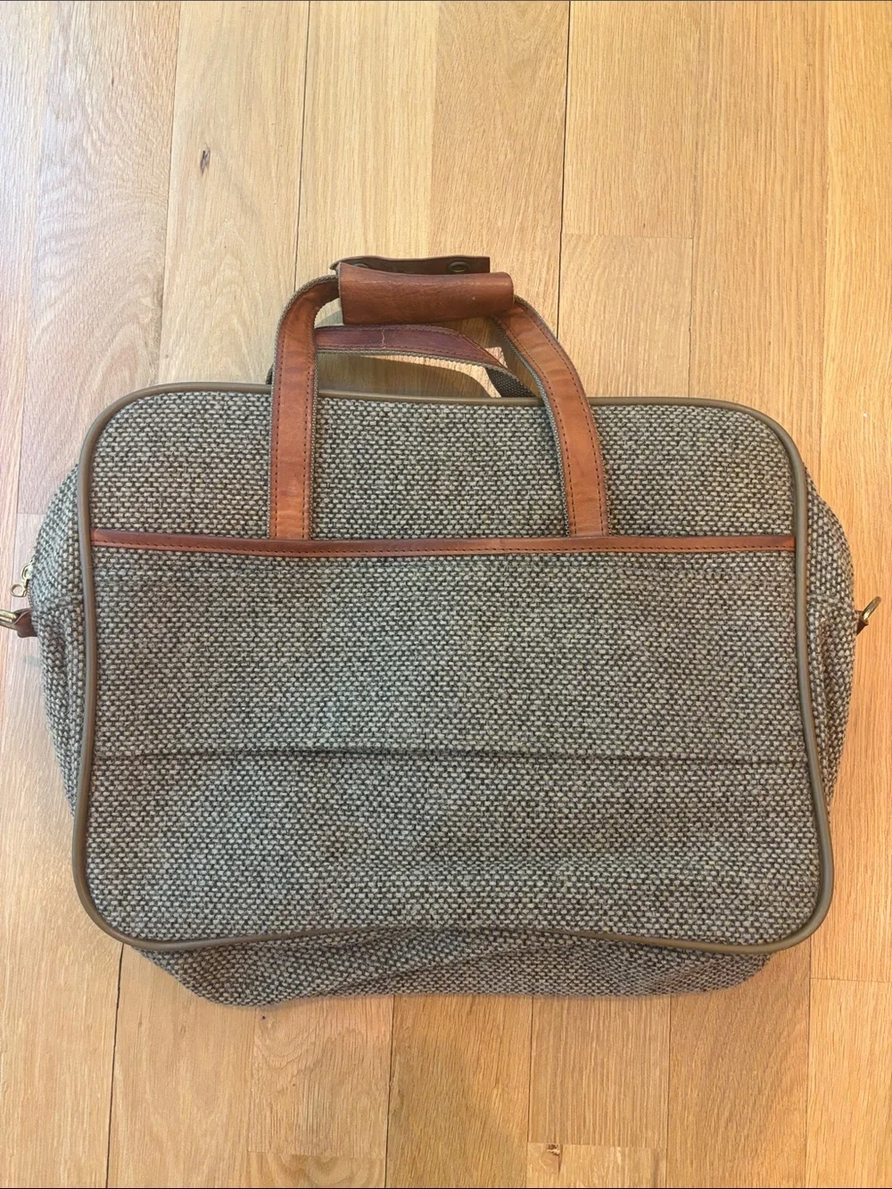 Vtg Hartmann Luggage Set Tweed Leather Carry On Travel Bags